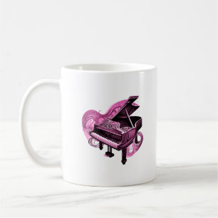 Mug Piano rose Art Ligne Stylisé