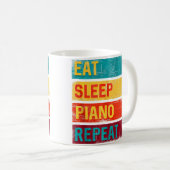 Mug Piano Student Music Gift Eat Sleep Piano Repeat (Devant droit)