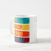 Mug Piano Student Music Gift Eat Sleep Piano Repeat (Devant gauche)