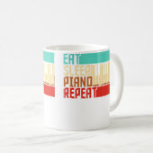 Mug Piano Vintage Manger Dormir Répéter (Devant droit)