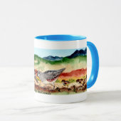 Mug "Piaulements illustration de famille de cailles (Devant droit)
