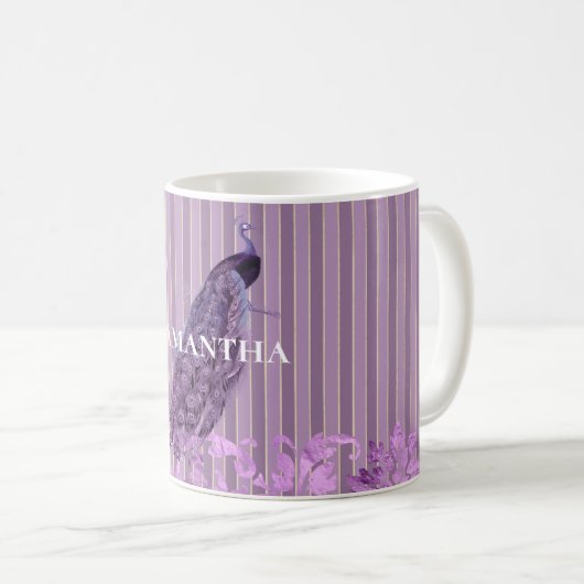 Mug Pic à rayures violettes chic (Devant droit)