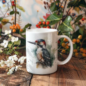 Mug Pic-vert de la forêt à l'aquarelle