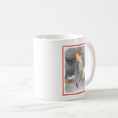 Mug Pichette à ventre rouge Peinture Art original d'oi (Devant droit)