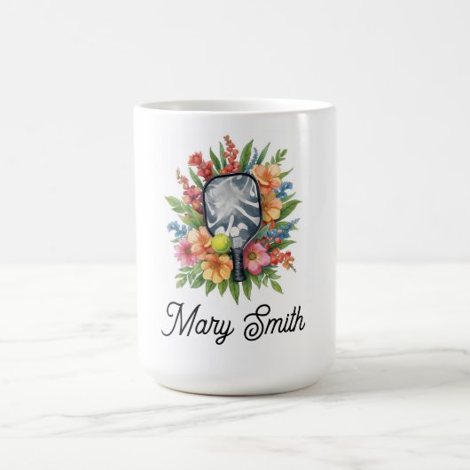 Mug Pickleball avec de belles fleurs (Centre)