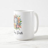 Mug Pickleball avec de belles fleurs (Devant droit)