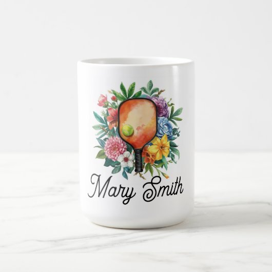 Mug Pickleball avec de belles fleurs (Centre)