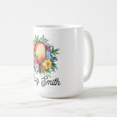 Mug Pickleball avec de belles fleurs (Devant droit)