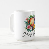 Mug Pickleball avec de belles fleurs (Devant gauche)
