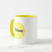 Mug Pickleball Ball Nom personnalisé Jaune (Devant gauche)