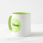 Mug Pickleball Ball Nom personnalisé Vert (Devant gauche)