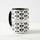 Mug Pickleball Black & White Motif (Devant gauche)