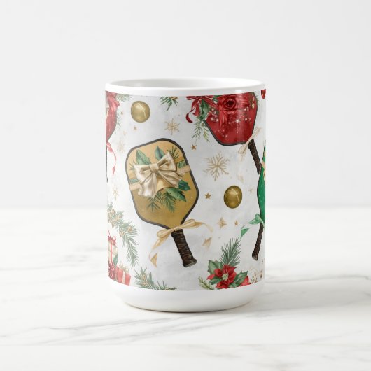 Mug Pickleball Christmas themed with Paddle (Centre)