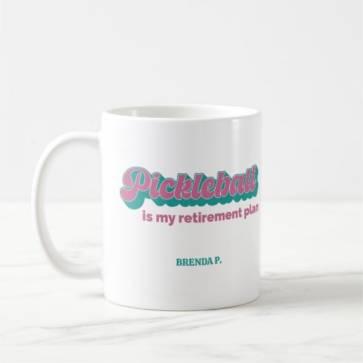 Mug Pickleball est mon plan de retraite Rose sarcelle (Gauche)