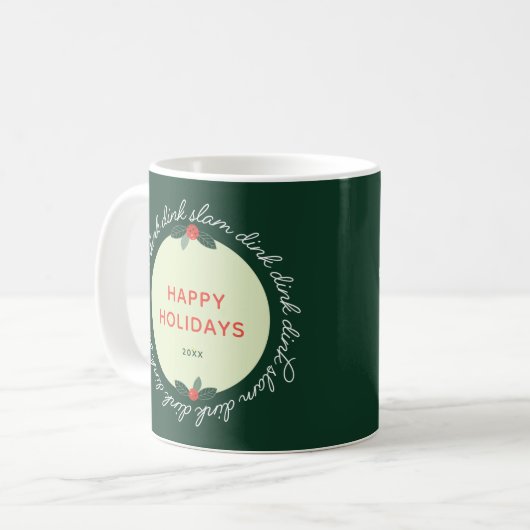 Mug Pickleball Joyeuses vacances sur mesure Année Wrea (Devant gauche)