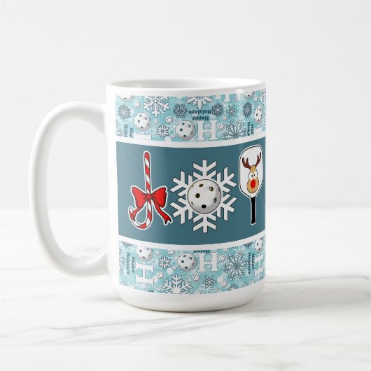 Mug Pickleball Noël Joie Père Noël Ho Ho Ho Snowballs (Gauche)