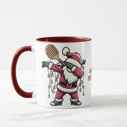 Mug Pickleball Noël Paddleball Dabing Père Noël (Gauche)