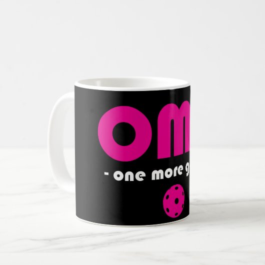 Mug Pickleball One More Jeu noir / rose (Devant gauche)