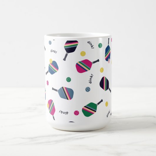 Mug Pickleball Paddle et Fun Ball Bleu Vert Rose (Centre)