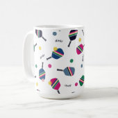 Mug Pickleball Paddle et Fun Ball Bleu Vert Rose (Devant gauche)