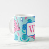 Mug Pickleball Paddles et Balls Blue Preppy Initial (Devant gauche)