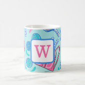 Mug Pickleball Paddles et Balls Blue Preppy Initial (Centre)