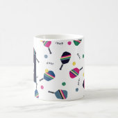 Mug Pickleball Personnalisé Monogramme Bleu Vert Rose (Centre)