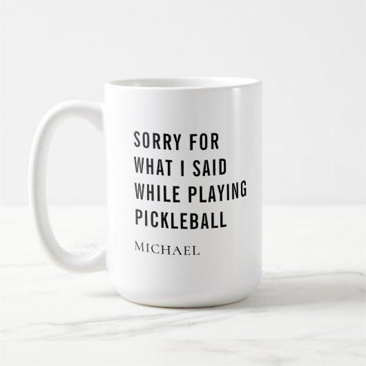 Mug Pickleball Player Funny Sports Dire Personnalisé (Gauche)