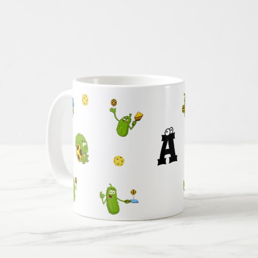 Mug Pickleball Player Nom personnalisé Drôle (Devant gauche)