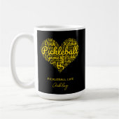 Mug Pickleball Player Nom personnalisé Word Art (Gauche)