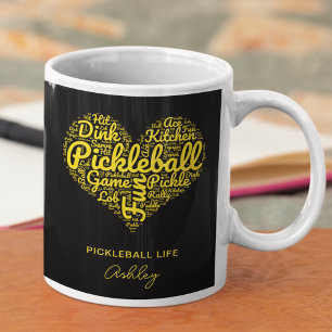 Mug Pickleball Player Nom personnalisé Word Art