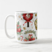 Mug Pickleball thème de Noël avec une raquette (Gauche)