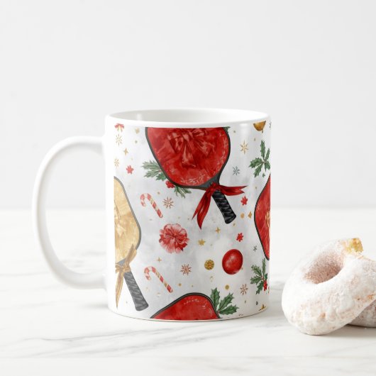 Mug Pickleball thème Noël avec palette (Avec donut)