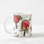 Mug Pickleball thème Noël avec raquette (Gauche)
