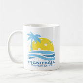 Mug Pickleball Tropical Palm Tree Sun Votre texte pers (Gauche)