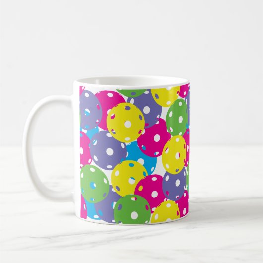 Mug Pickleballs : couleurs mixtes (Gauche)