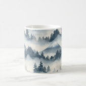 Mug Pics de montagnes enneigées douces - Bleu Blanc (Centre)