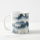 Mug Pics de montagnes enneigées douces - Bleu Blanc (Gauche)