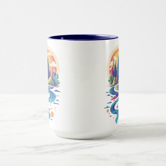 Mug Pics Sunlit et rivière Flower (Centre)