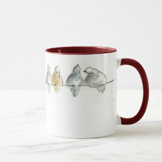 Mug pidgeons sur un fil