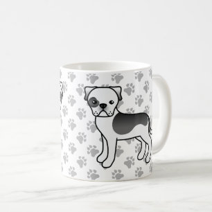 Mug Piebald noir Chien de taureau américain mignon Des
