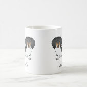 Mug Piebald Noir Et Tan Cheveux Long Dachshund & Nom (Centre)