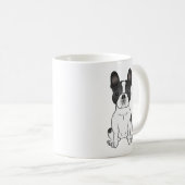 Mug Piebald Noir Français Bulldog / Frenchie Cute Chie (Devant droit)