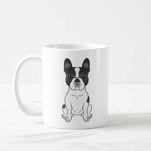 Mug Piebald Noir Français Bulldog / Frenchie Cute Chie (Gauche)