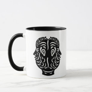 Mug Pièce antique romaine symbole double tête de Janus