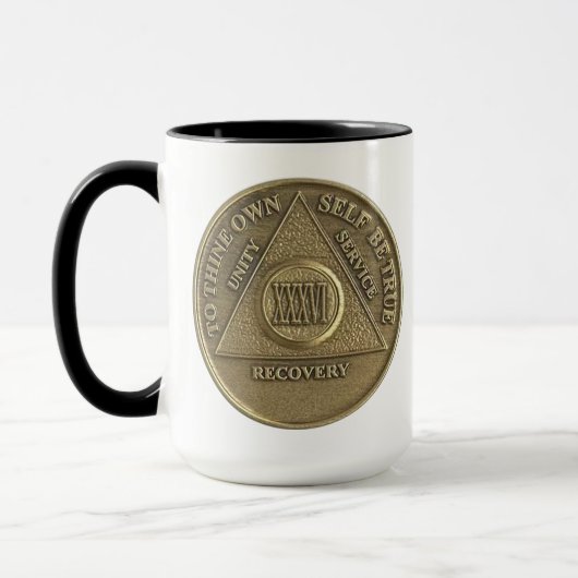 Mug Pièce commémorative de sobriété de 36 ans NOM PERS (Gauche)