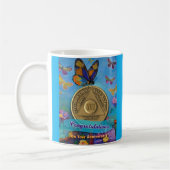 Mug Pièce de 17 ans de sobriété Félicitations Papillon (Gauche)