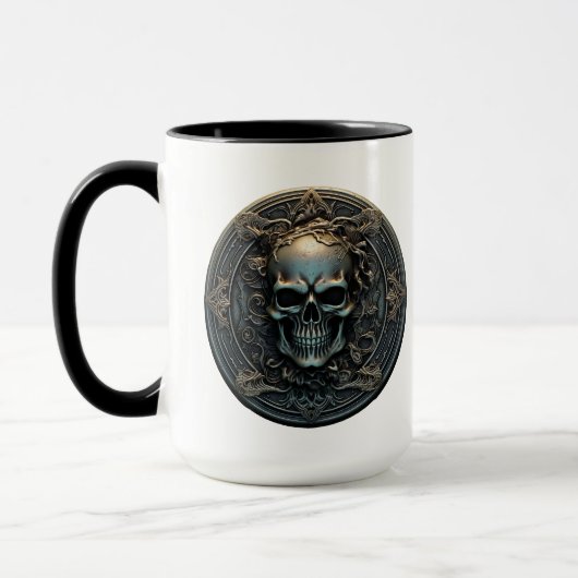 Mug Pièce de crâne 3D ancienne (Gauche)