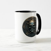 Mug Pièce de crâne 3D ancienne (Devant droit)