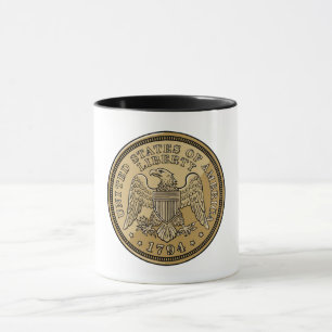 Mug Pièce de monnaie de la Liberté de l'Aigle des État